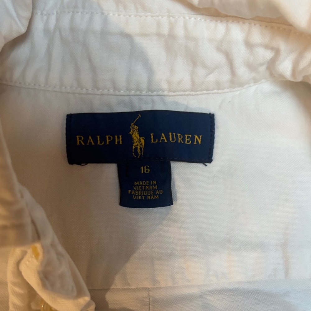 Ralph Lauren Men's White Button-Down Oxford Shirt with Pony Logo - Picture 2 of 3